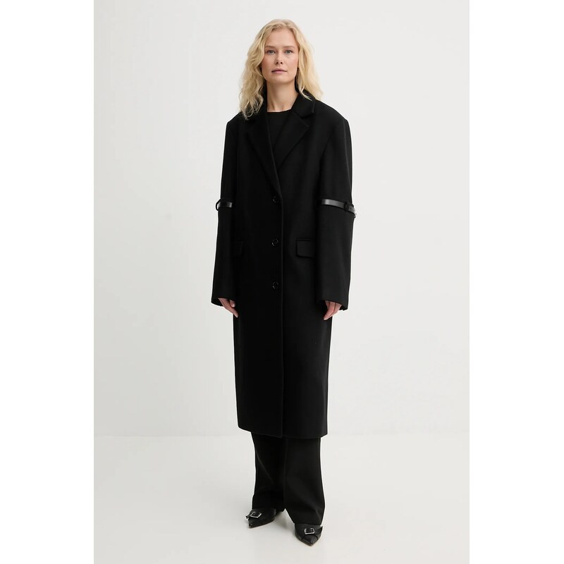 Kabát s prímesou vlny Coperni Logo Belted 66939229