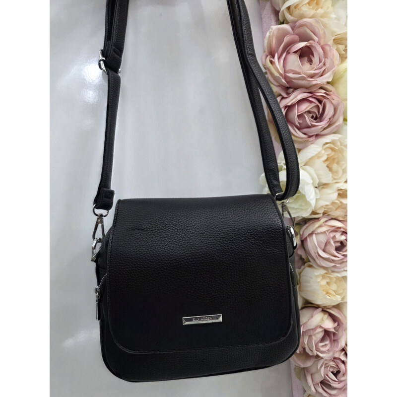 Katrins Fashion Čierna crossbody kabelka Silvia Rosa 67034592