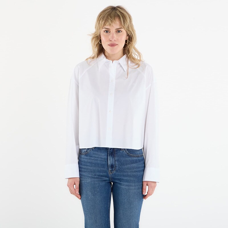 E-shop Košeľa Calvin Klein Jeans Solid Boxy Cropped Shirt White S