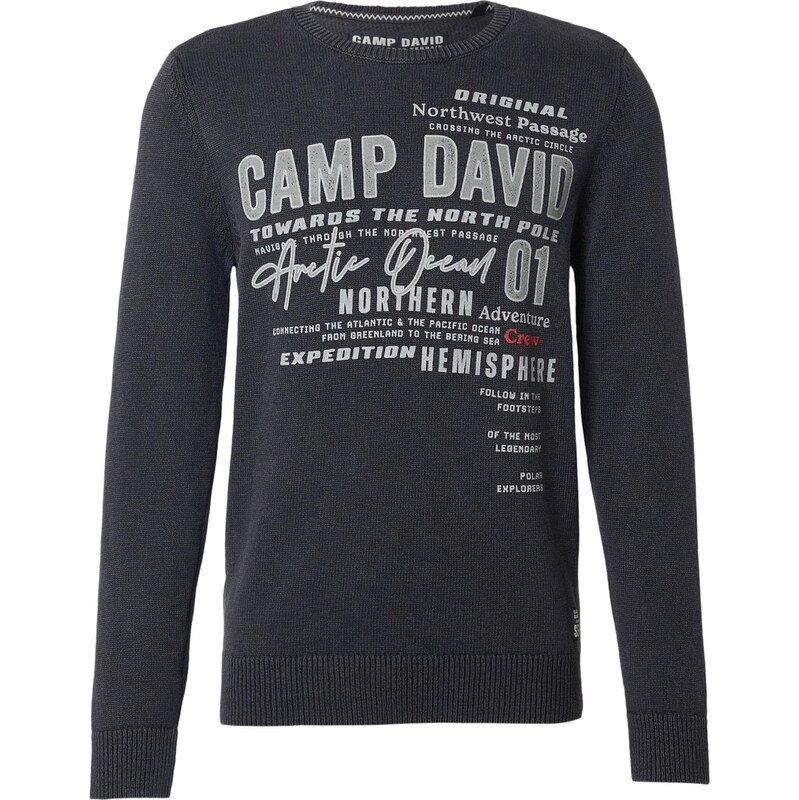 CAMP DAVID Sveter svetlosivá / čierna 67036298