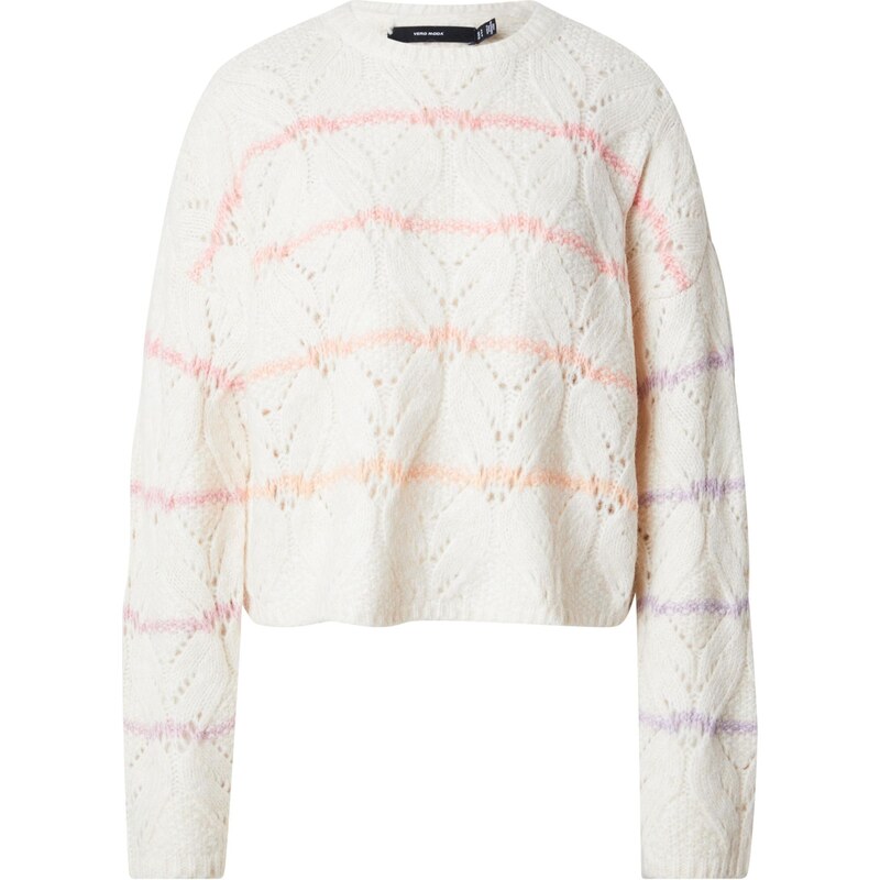 VERO MODA Sveter VMNew Hatty svetlofialová / ružová / biela ako vlna 67036306