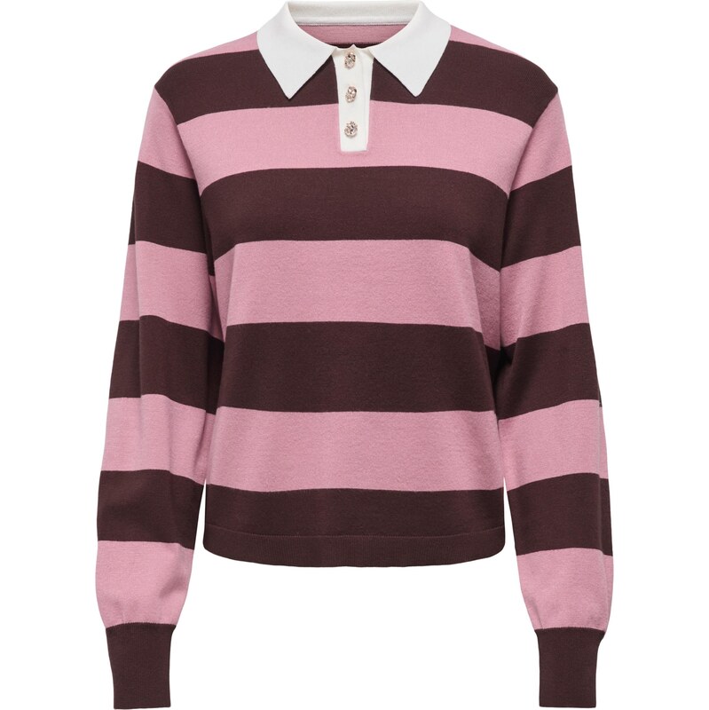 JDY Sveter JDYNaima čokoládová / svetloružová / biela 67036412