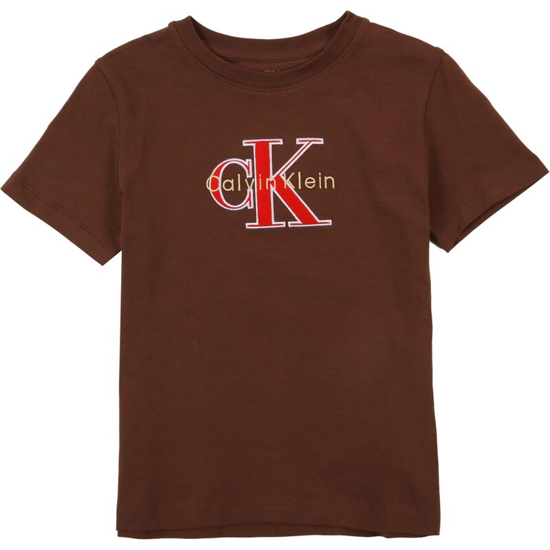 Calvin Klein Jeans Tričko béžová / hnedá / červená / biela 67036666