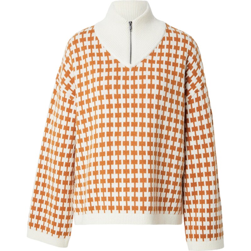 MSCH COPENHAGEN Oversize sveter Amaria koňaková / biela 67036729