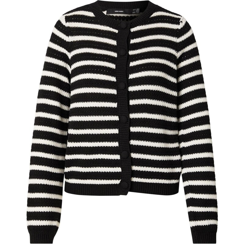VERO MODA Kardigán VMGORGEOUS čierna / biela 67036467