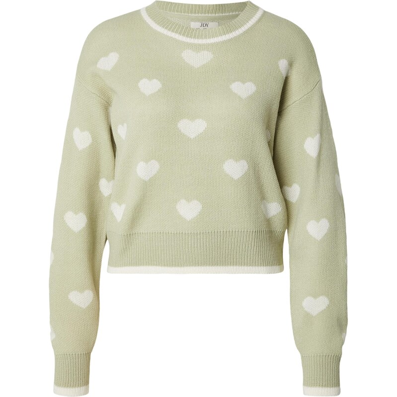 JDY Sveter JDYROMANCE pastelovo zelená / biela 67036509