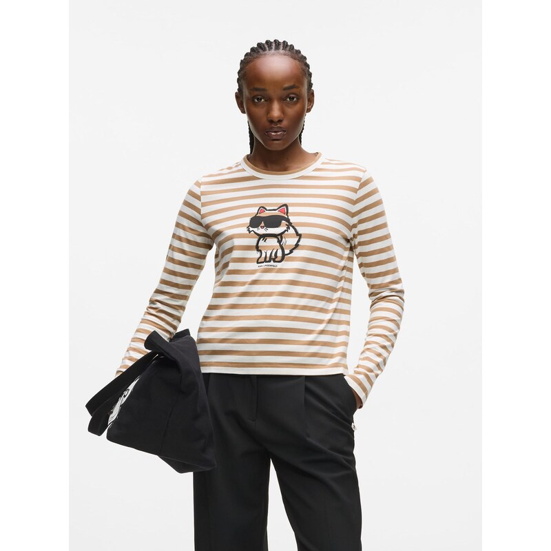 Karl Lagerfeld Tričko IKON piesková / červená / čierna / biela 67036761