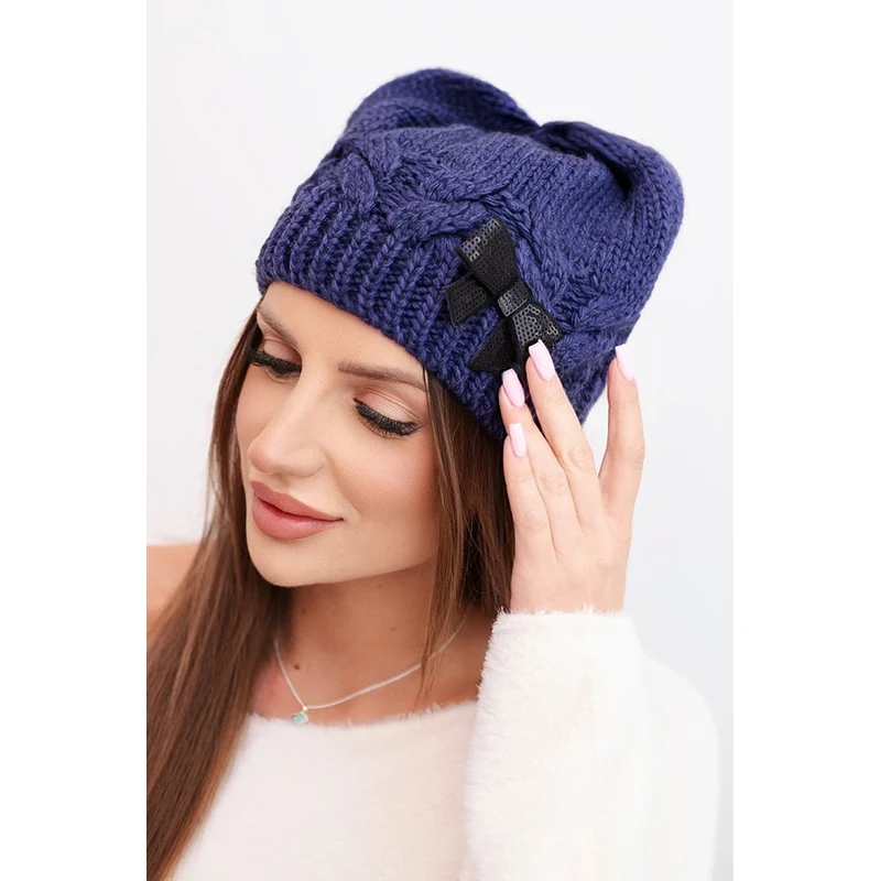 Kesi Dámska zimná čiapka s ozdobnou mašľou K438 67038809