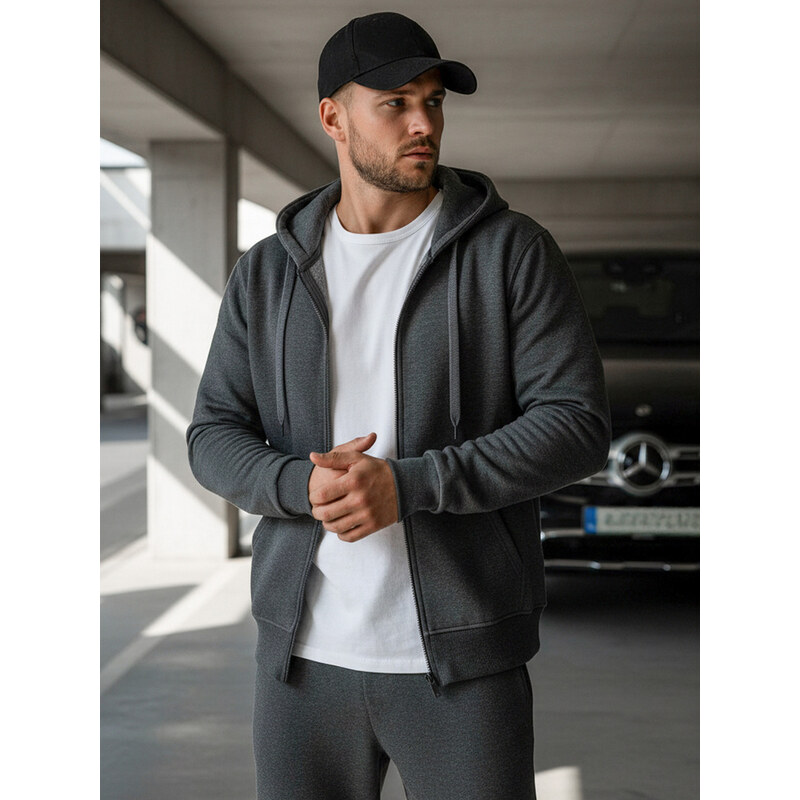 Dstreet Pánska mikina rozopínacia s kapucňou čierna BX2192 65502739