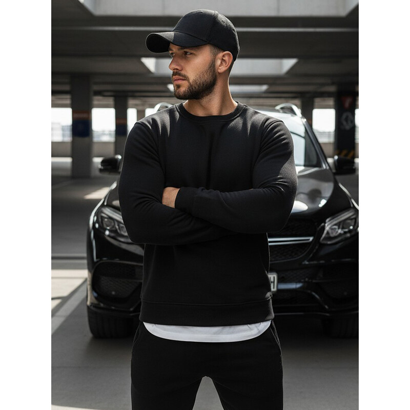 Dstreet Pánska mikina bez kapucne antracitová BX2405 65392256