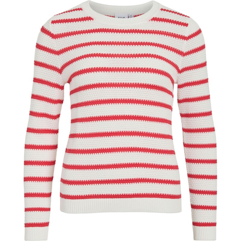 VILA Sveter VIDalo červená / biela 67039072