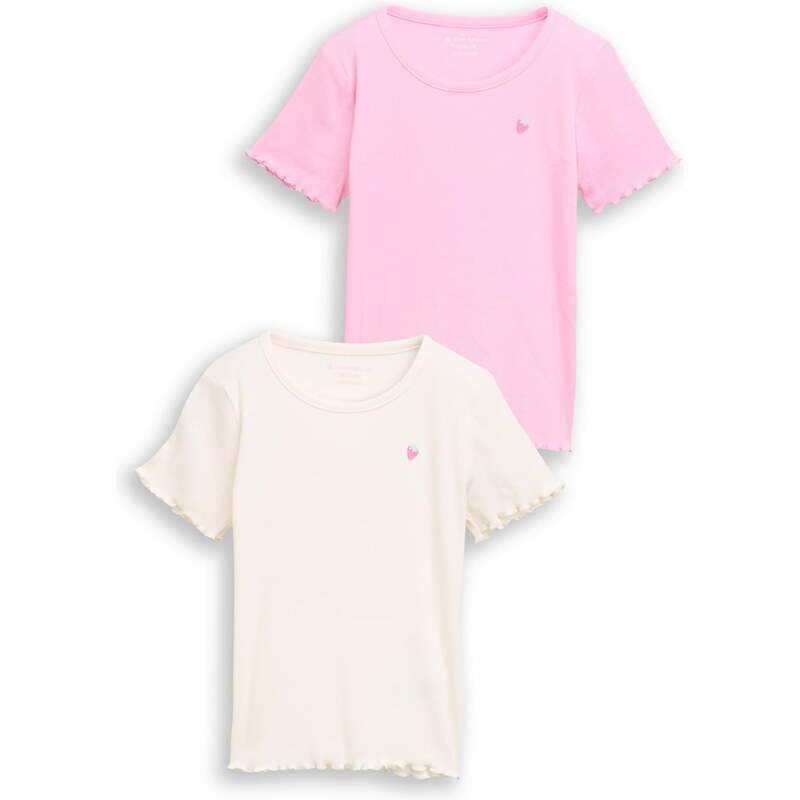 TOM TAILOR Tričko svetlozelená / svetloružová / prírodná biela 67039078