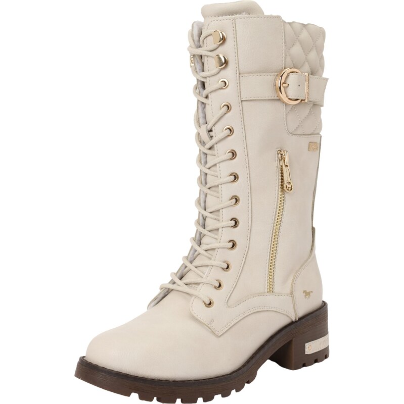 MUSTANG Šnurovacie čižmy slonová kosť 67039086