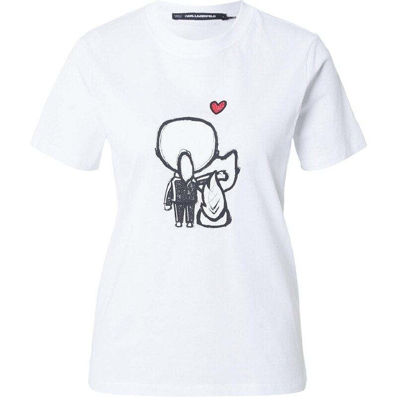 Karl Lagerfeld Tričko IKON VALENTINE čierna / biela 67039349
