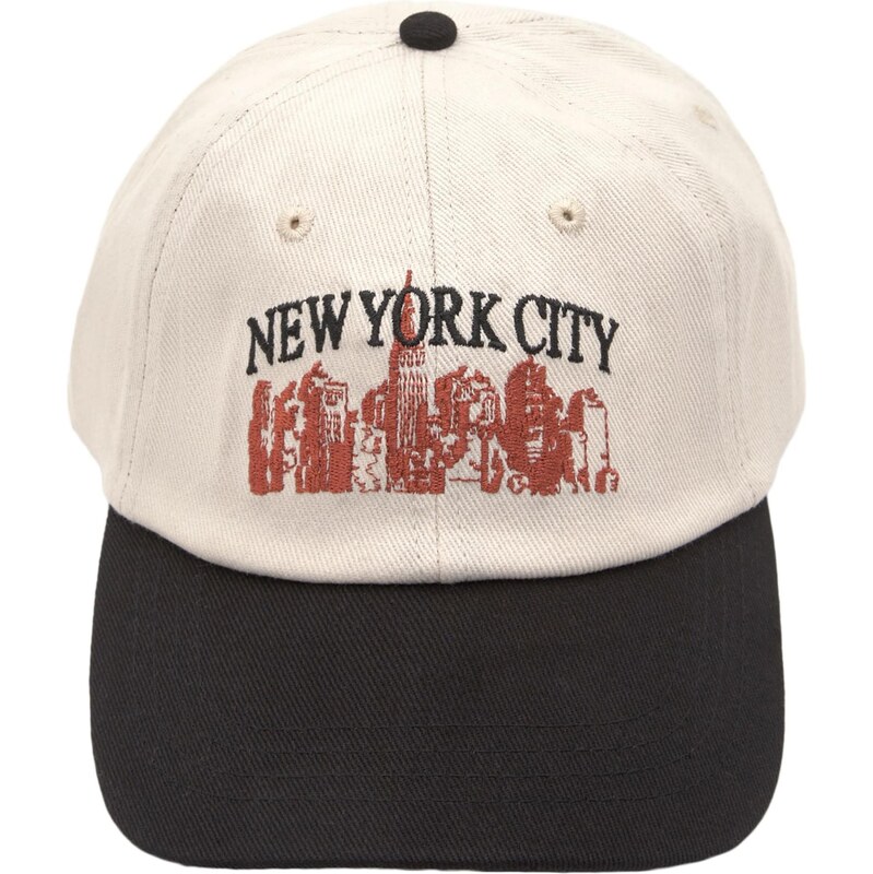 Pull&Bear Čiapka SKYLINE nebielená / koňaková / čierna 67039455