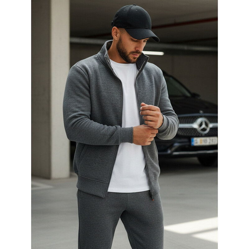 BASIC Antracitová zapínacia mikina bx4111 13345076