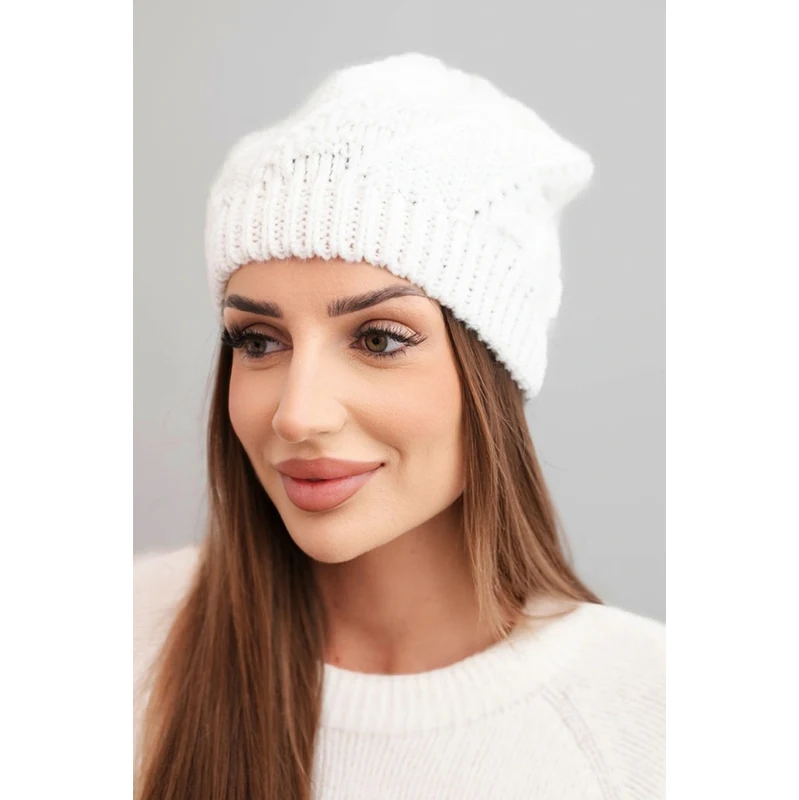 Dámska zimná vlnená čiapka Kesi K460 biela 67040838