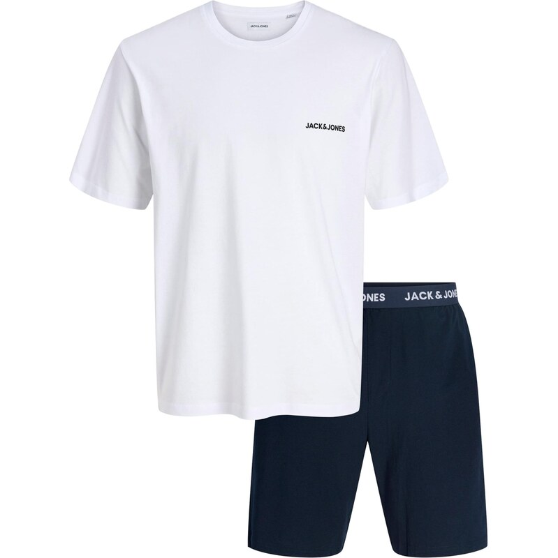JACK & JONES Krátke pyžamo JACEVEREST tmavomodrá / biela 67051417