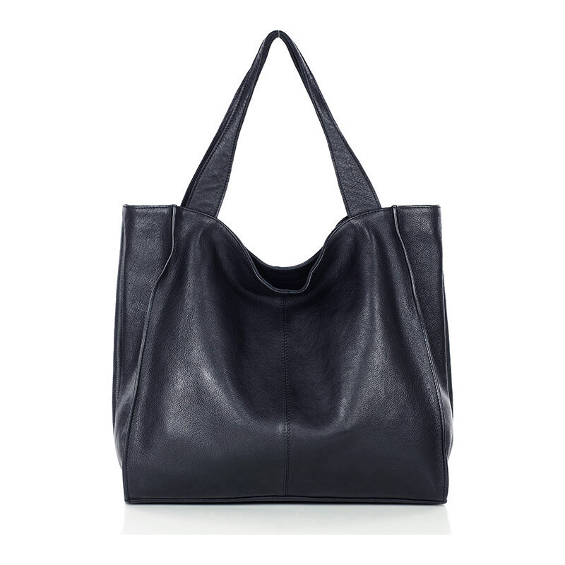 MARCO MAZZINI Čierna kožená shopper kabelka v102d 20847406