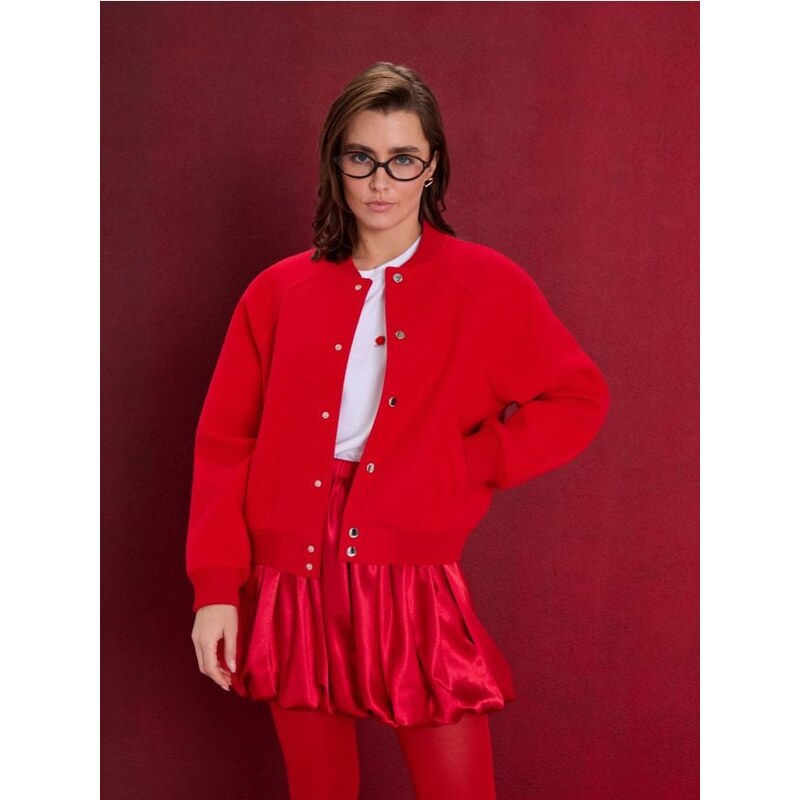 Sinsay - Bomber bunda s vreckami - červená 67056477