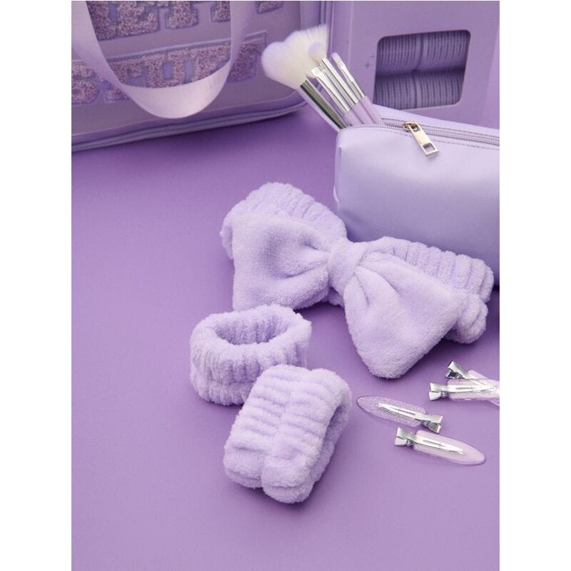 Sinsay - Kozmetická čelenka a pásky na zápästia - levanduľová 67056513