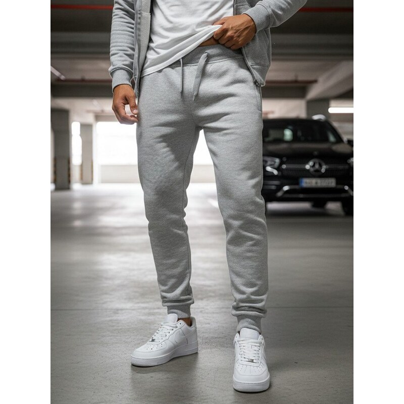 Buďchlap Šedé pánske originálne tepláky 19444822