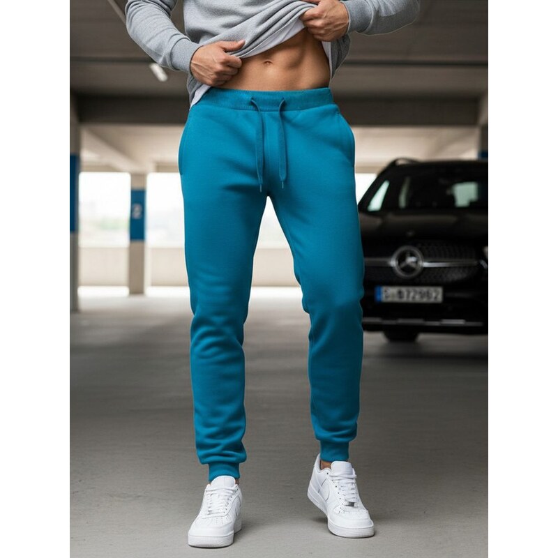 Buďchlap Tyrkysové tepláky v jednoduchom prevedení 27991200