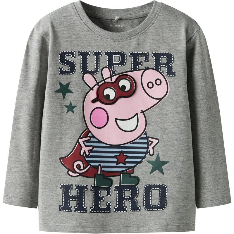 NAME IT Tričko NMMOtto Peppa námornícka modrá / sivá melírovaná / 65981549