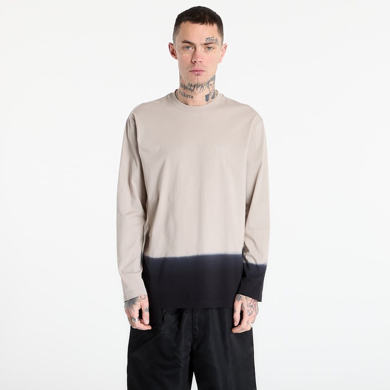 Tričko Y-3 DIPPED LONG SLEEVE Long-Sleeve Top Light Brown/ Black M 67060706