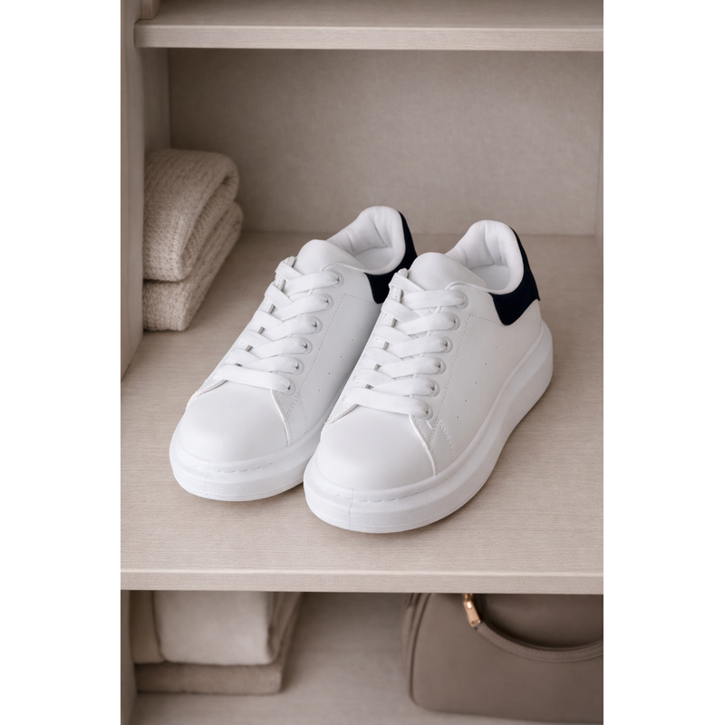 Bieločierne dámske tenisky na platforme 50268985