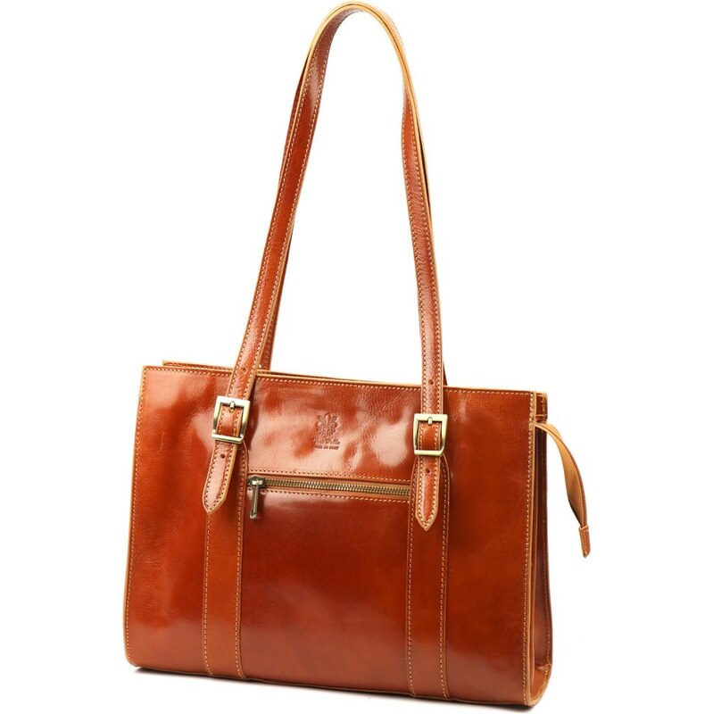 FLORENCE Dámska kožená kabelka Glorie zip camel 67062242