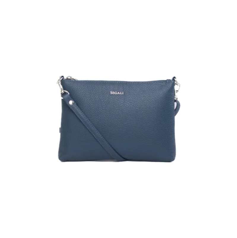 SEGALI Dámska kožená taška cez rameno SG-A26B tmavo modrá 46666396
