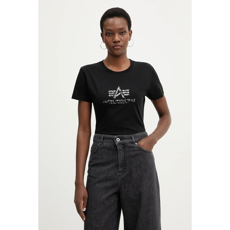 Bavlnené tričko Alpha Industries Basic BL Mirror Leo W 67068648