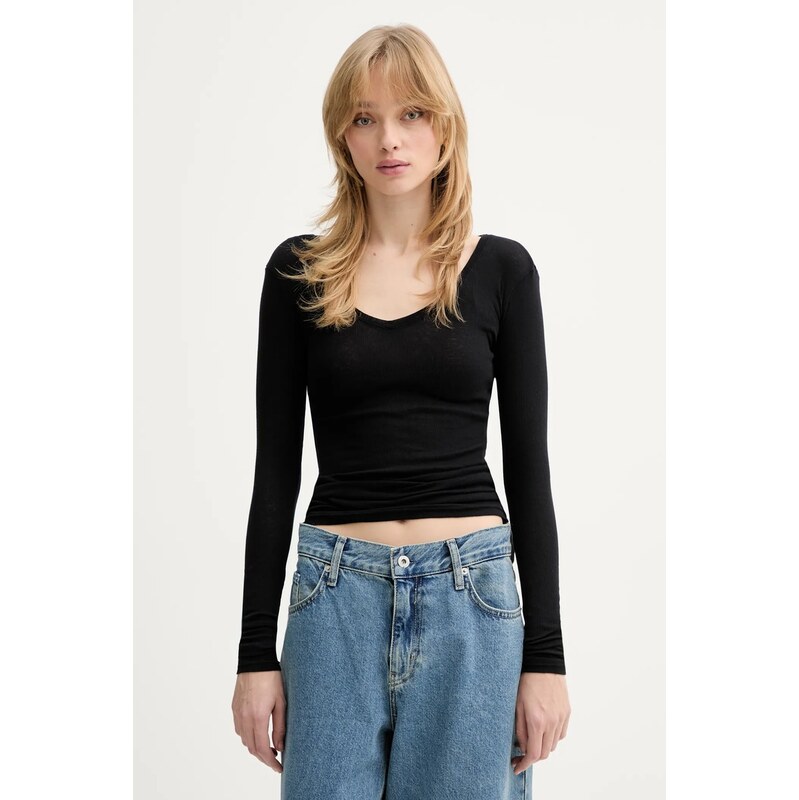 Bavlnené tričko s dlhým rukávom American Vintage 67068753