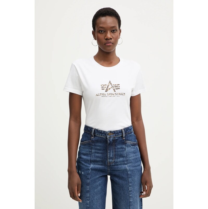 Bavlnené tričko Alpha Industries Basic BL Mirror Leo W 67068649