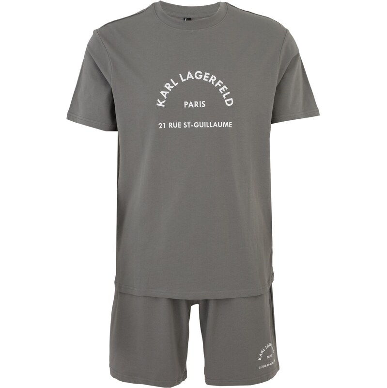 Karl Lagerfeld Krátke pyžamo Rue St-Guillaume tmavosivá / biela 66263842