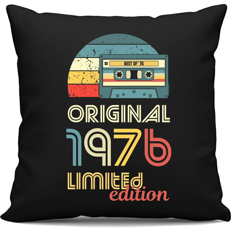 E-shop Garibald Original - best of 1976 - čierny vankúš s potlačou