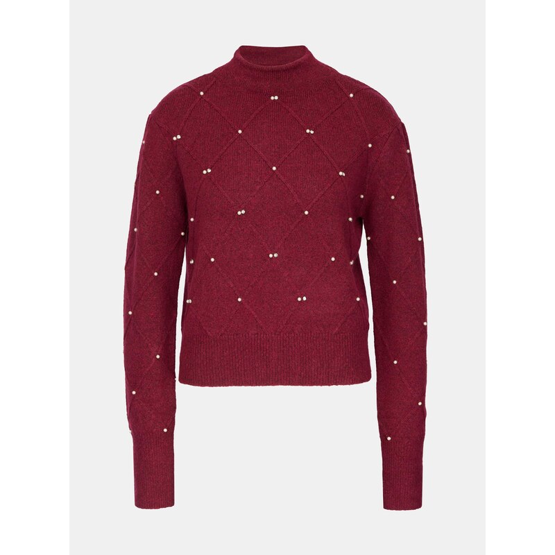 Bordový dámsky sveter s aplikáciou ORSAY 67076055