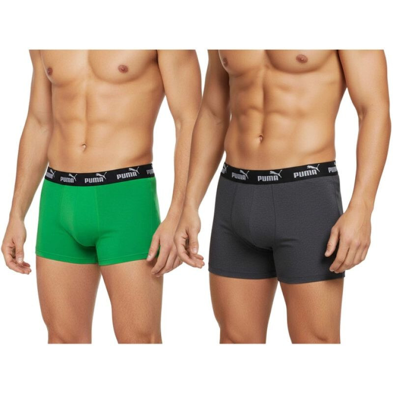 Pánske boxerky Puma 2-Pack Green Grey Comfortable Cotton 67262403