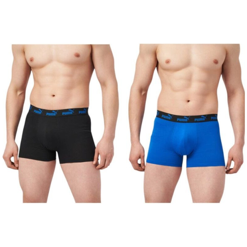 Pánske boxerky Puma 2-Pack Blue Black Comfortable Cotton 67262404