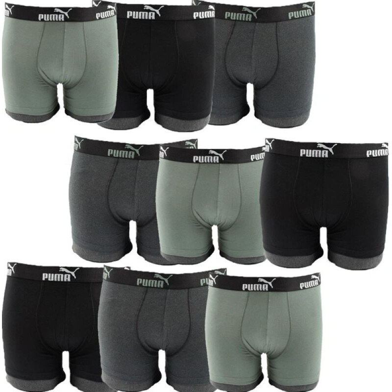 Pánske boxerky Puma 9-Pack Black Grey Khaki Comfortable Cotton 67075363