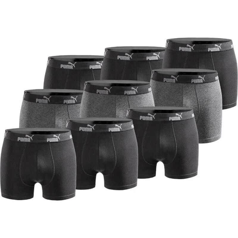 Pánske boxerky Puma 9-Pack Black Grey Comfortable Cotton 67075367