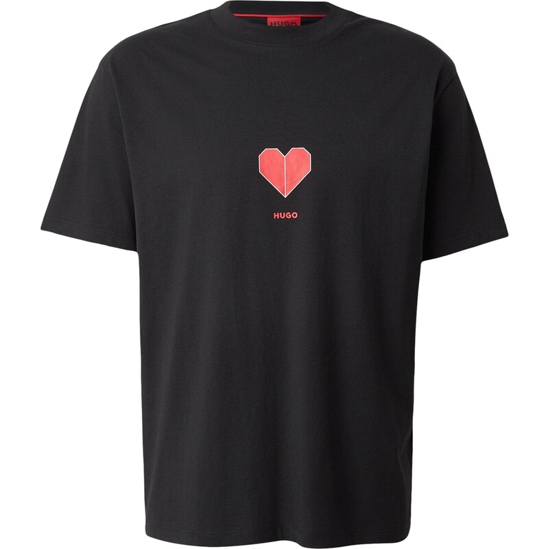 HUGO Tričko Dalentin červená / čierna 67078231