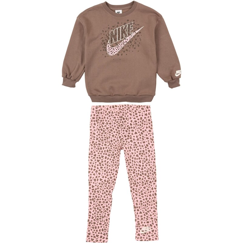 Nike Sportswear Set hnedá / tmavohnedá / ružová / biela 67078268