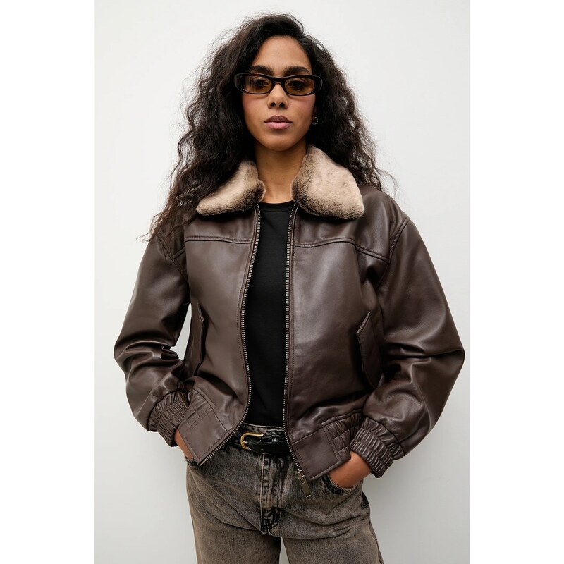 Kožená bunda Answear.LAB 65275088