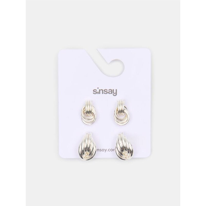 Sinsay - Súprava 2 párov náušníc - strieborná 67080379