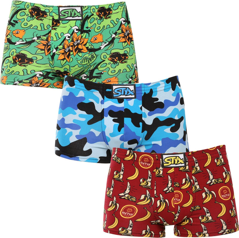 3PACK pánske boxerky Styx art klasická guma viacfarebné (3Q13970) 67080615