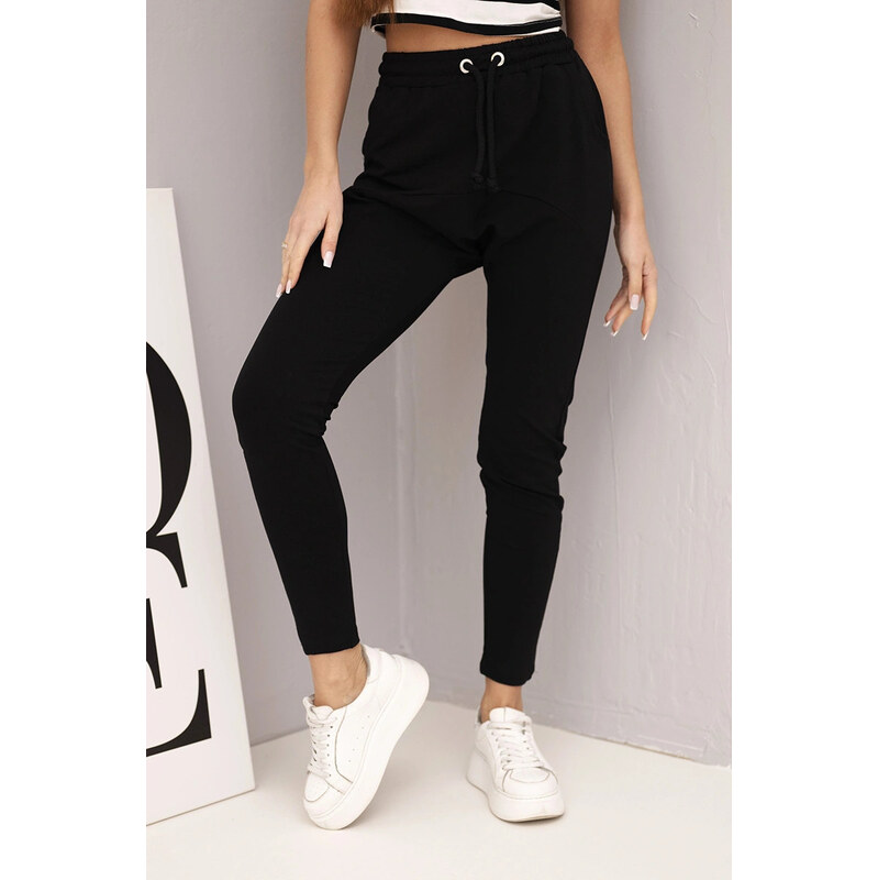 K-Fashion Dámske tepláky s elastickým pásom a šnúrkou na stiahnutie 67263047