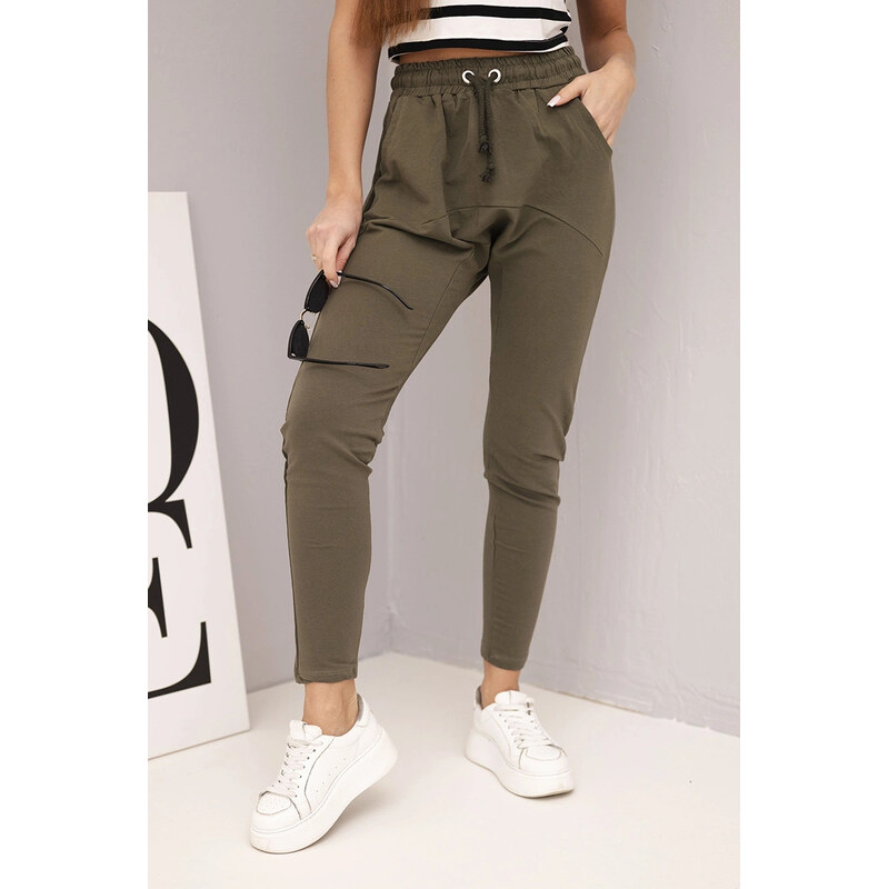 K-Fashion Dámske tepláky s elastickým pásom a šnúrkou na stiahnutie 67263048