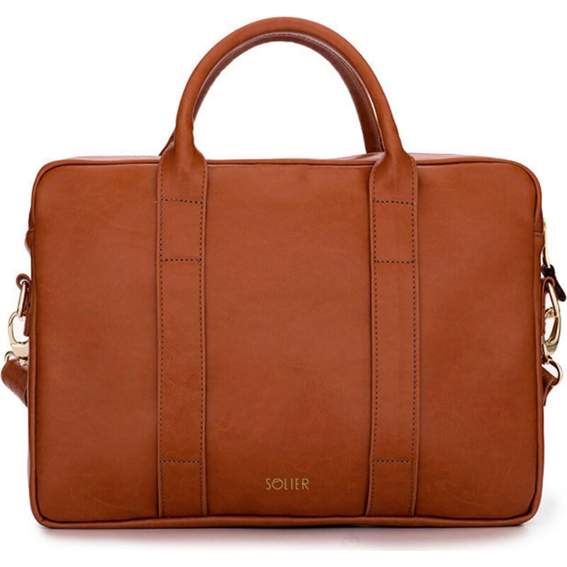 SOLIER Dámska kožená hnedá taška FL10 DULCE VINTAGE BROWN 10121561